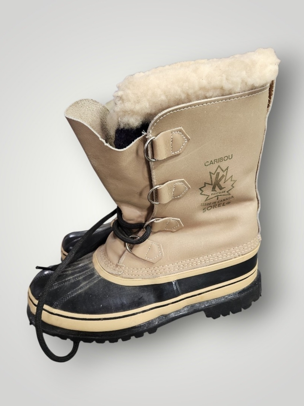 Sorel Caribou Waterproof Heavy Duty Winter Boots Men’s Size 9 NM1000-281 Tan-VGC